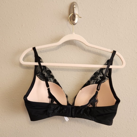 Adore Me Lily Push Up Bra in Black, Size 36D  Black Lace Overlay - Picture 5 of 9